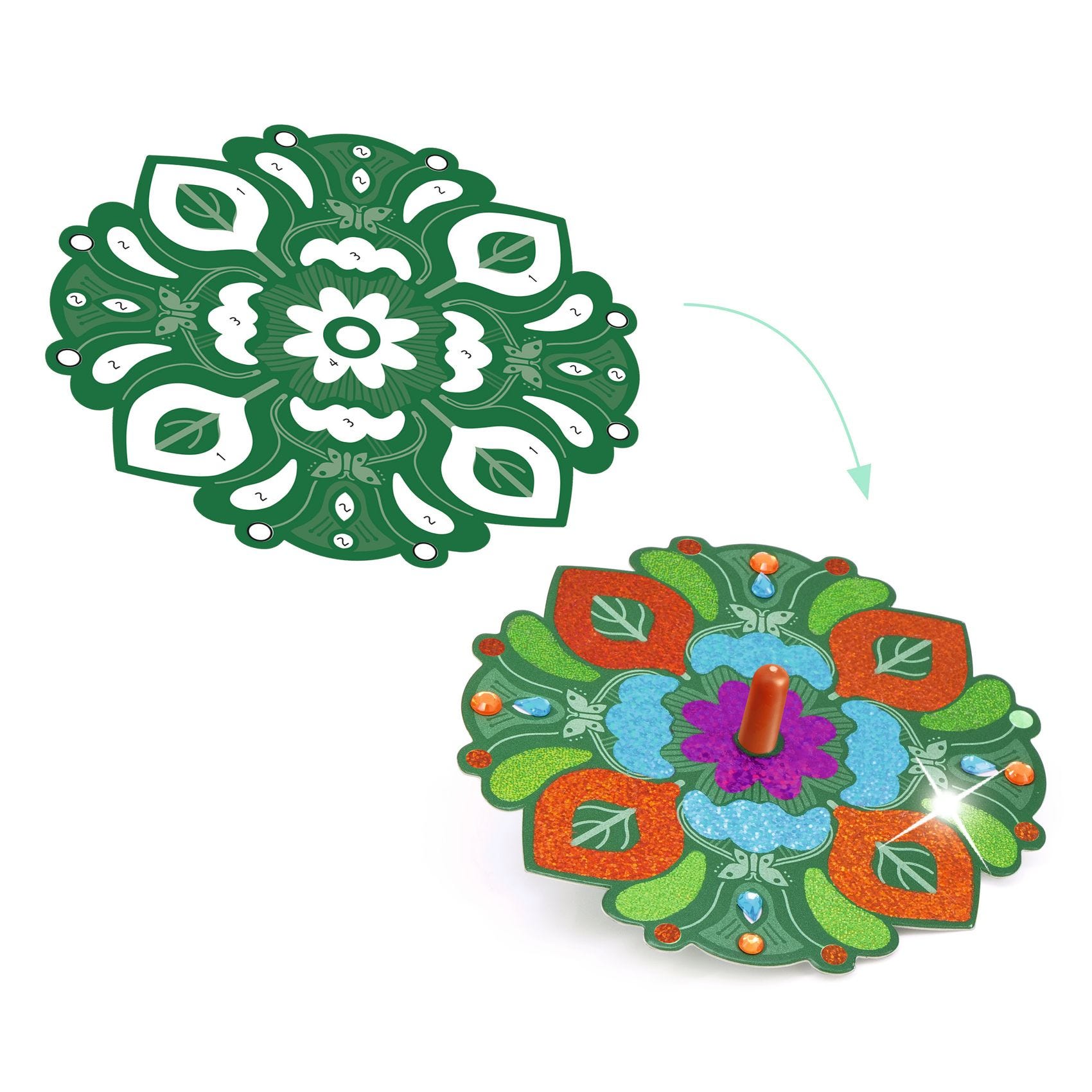 DIY Toupies Flower power Djeco