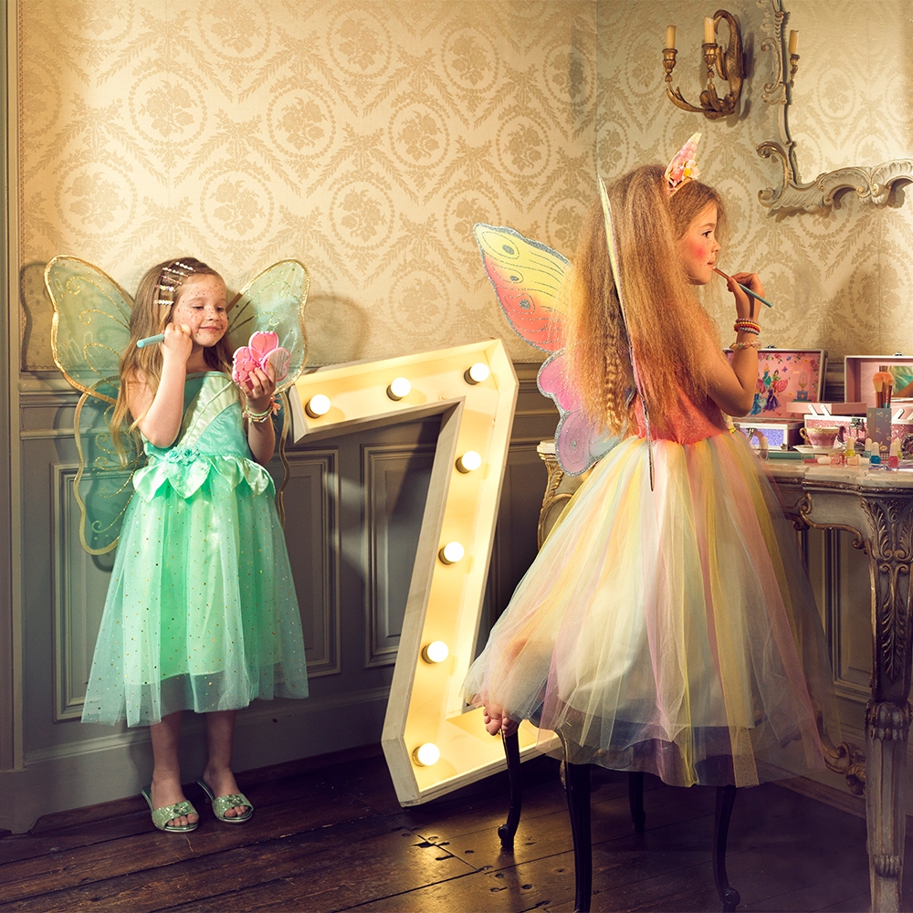 Deguisement robe rose avec ailes papillon Valerie 34 ans Souza 