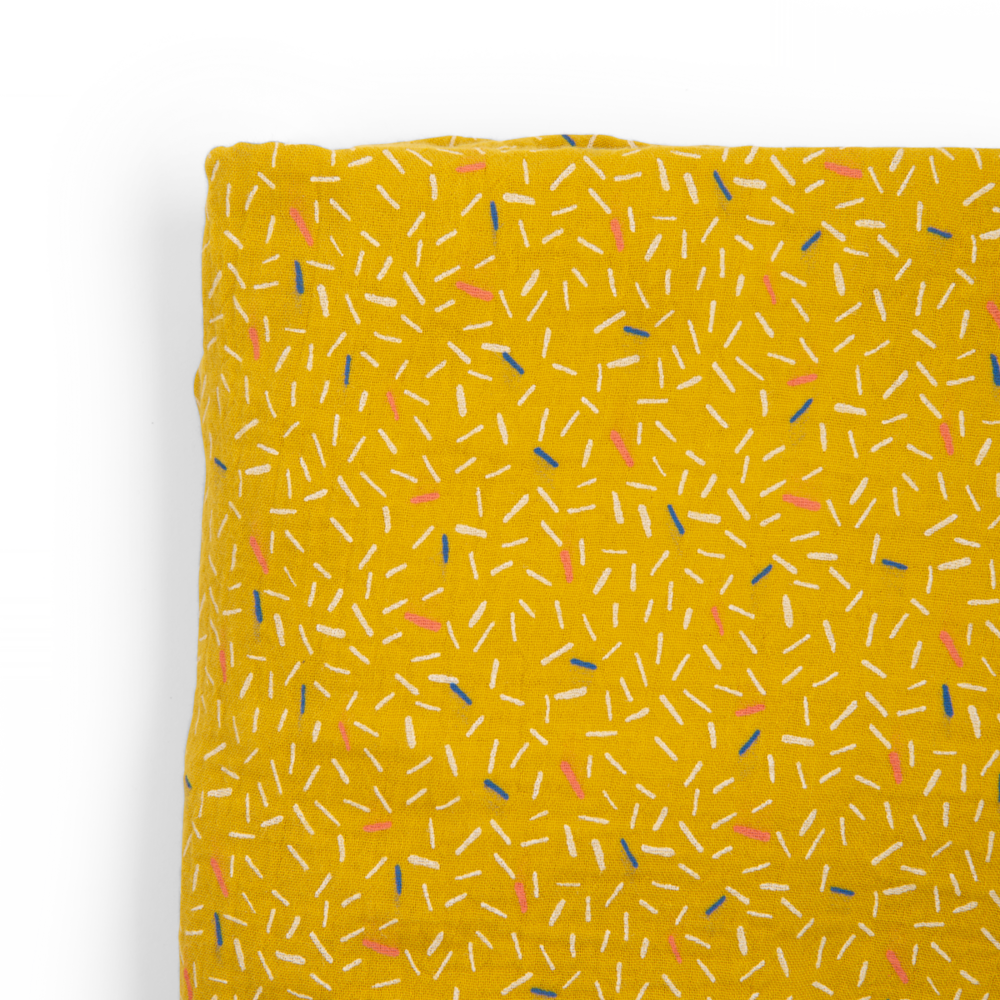 Drap housse jaune Puce  Pilou Moulin Roty