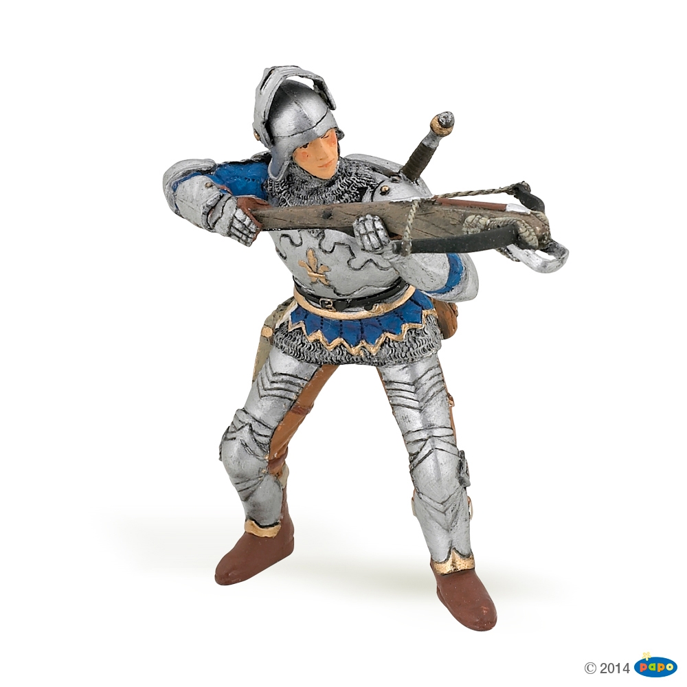 Figurine Arbaletrier bleu en armure Papo