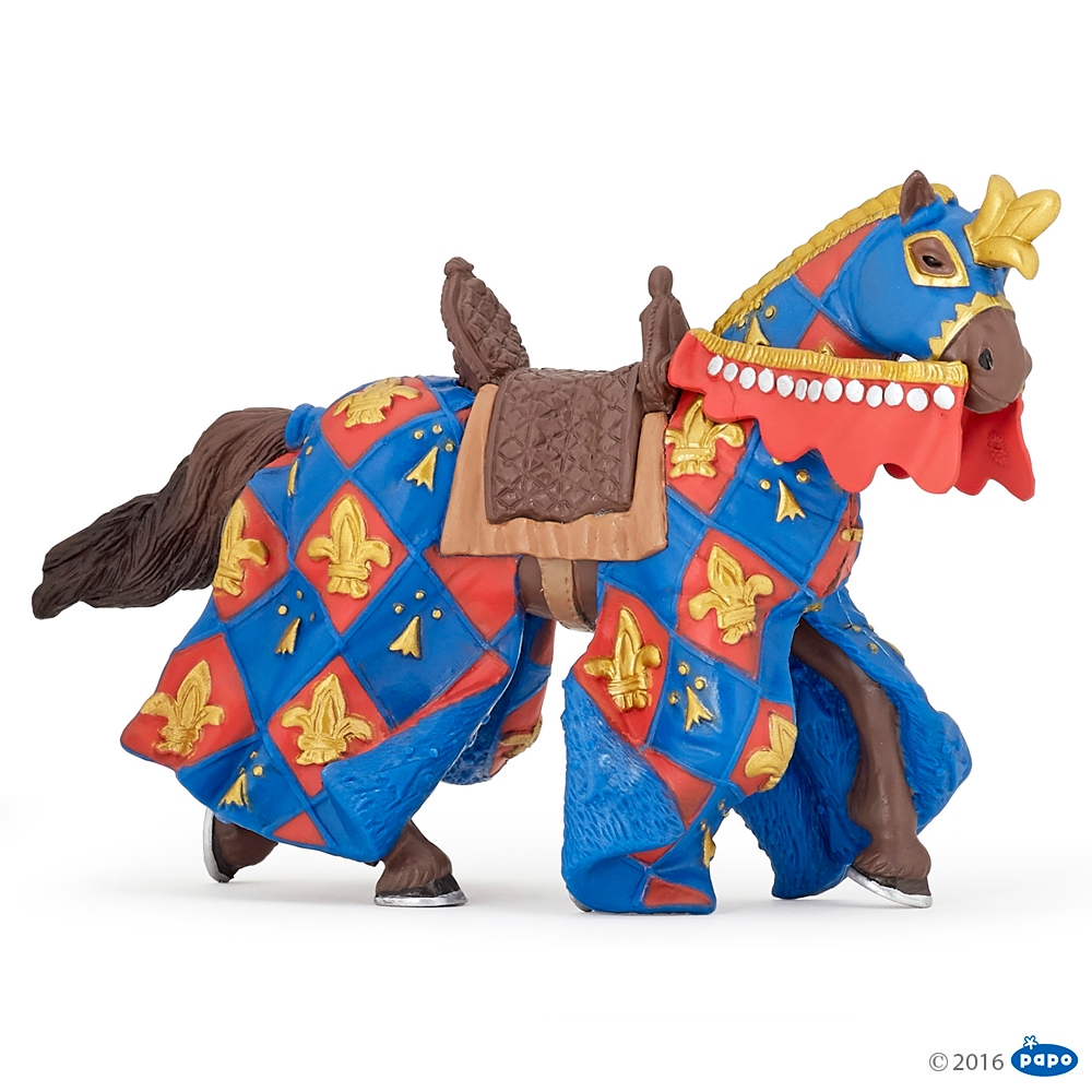 Figurine Cheval bleu fleur de lys Papo