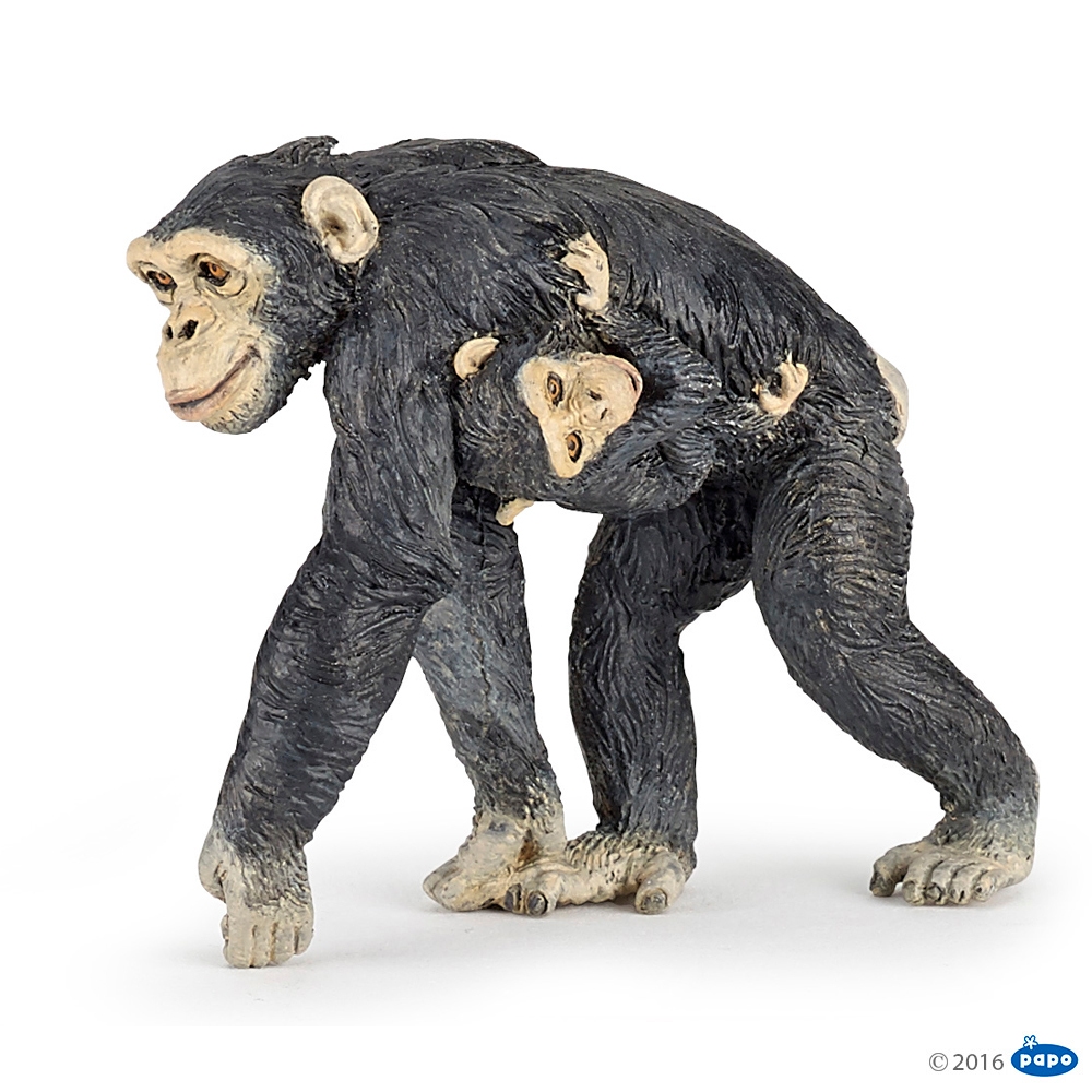 Figurine Chimpanze et son bebe Papo