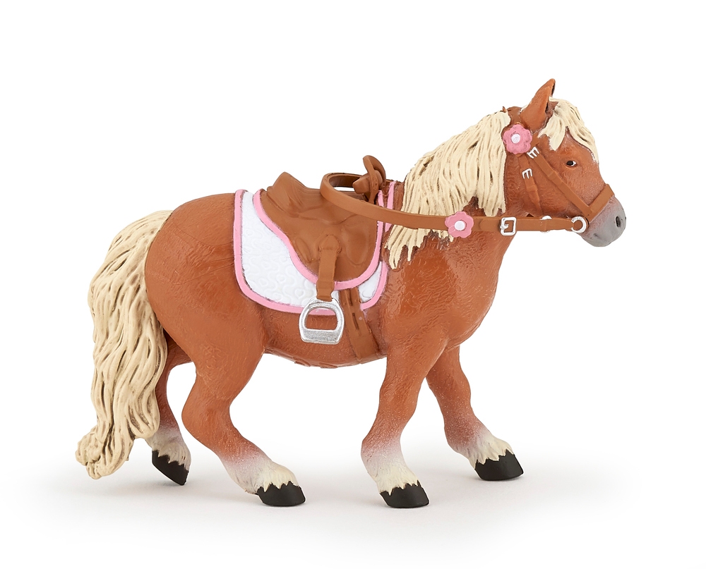 Figurine Poney Shetland avec selle Papo