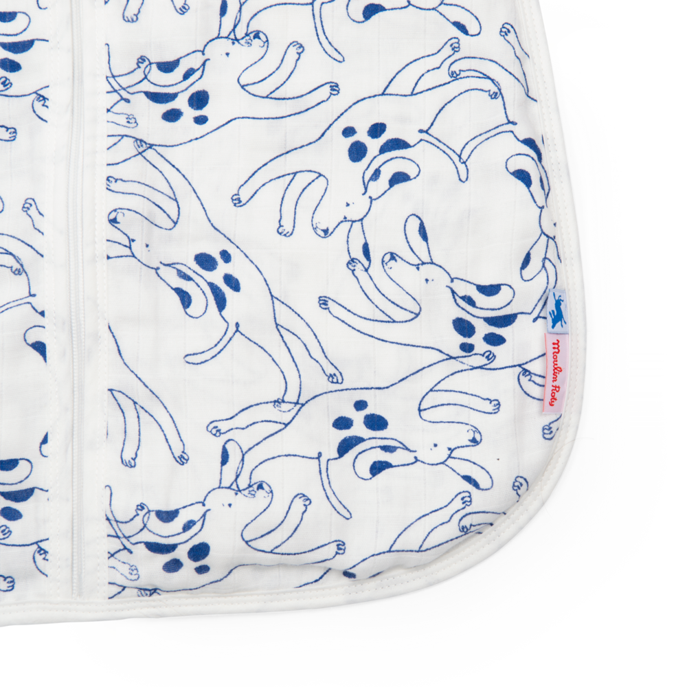 Gigoteuse ete chiens bleus 70 cm Puce  Pilou Moulin Roty