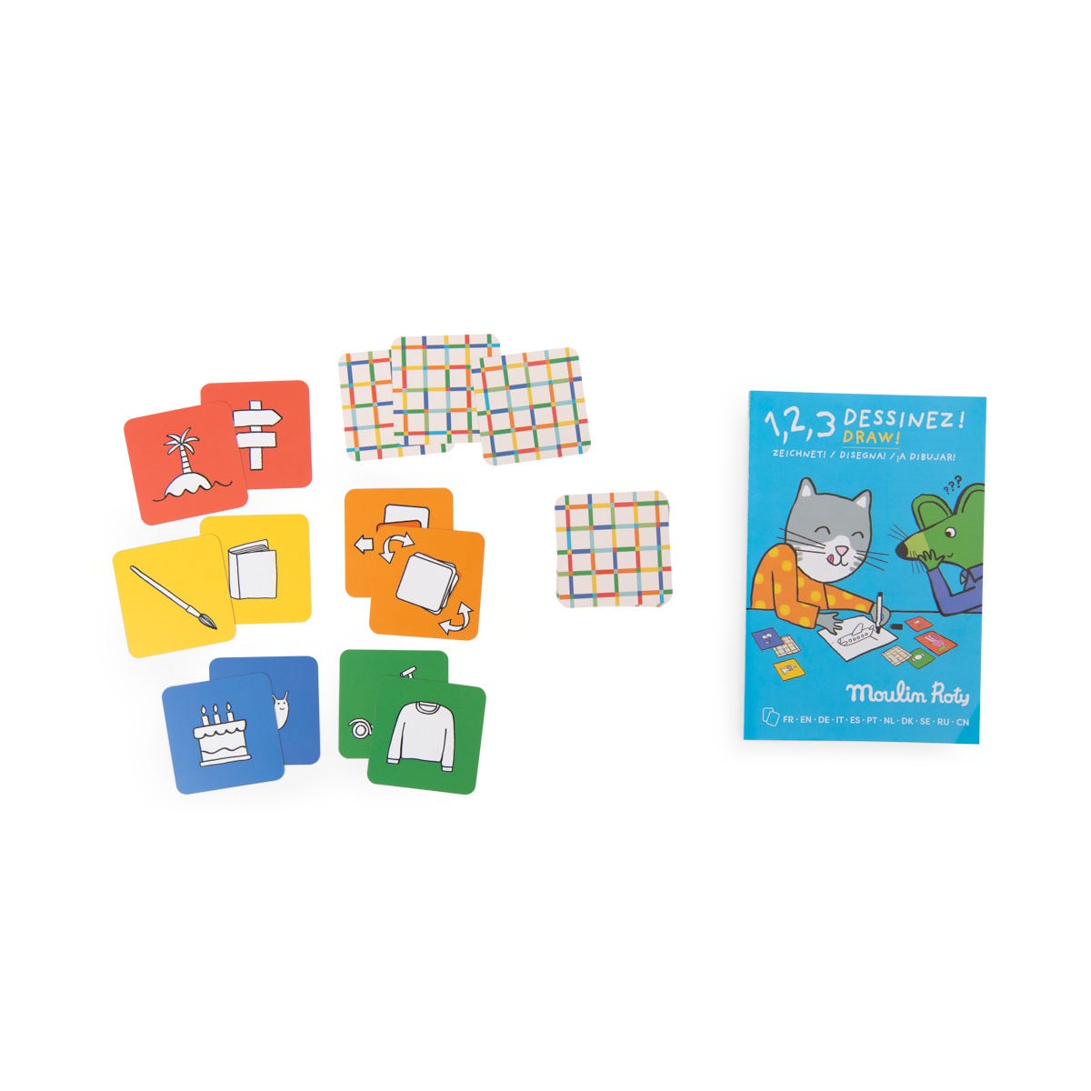 Jeu 1, 2, 3 Dessinez  Les Loufoques Moulin Roty