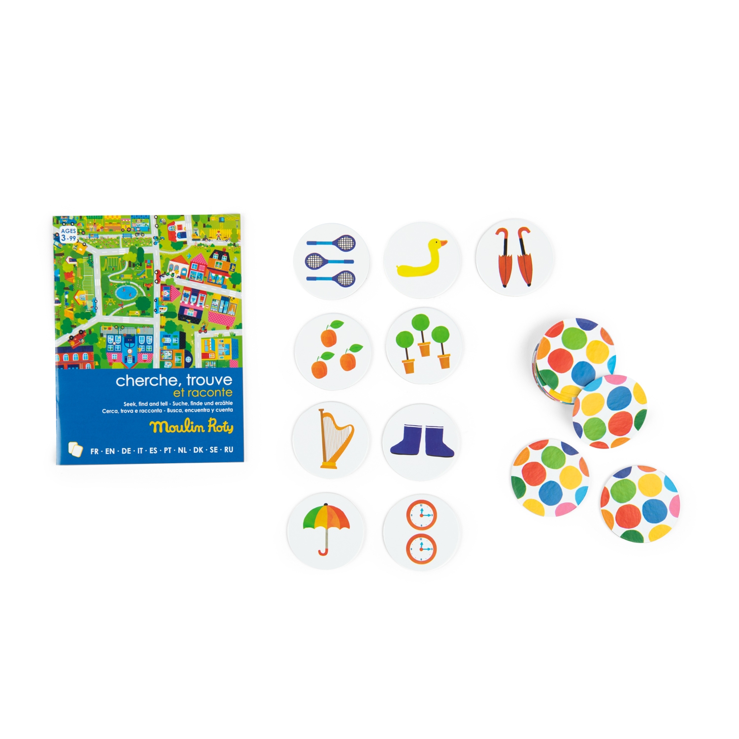 Jeu cherche trouve et raconte Les Popipop Moulin Roty