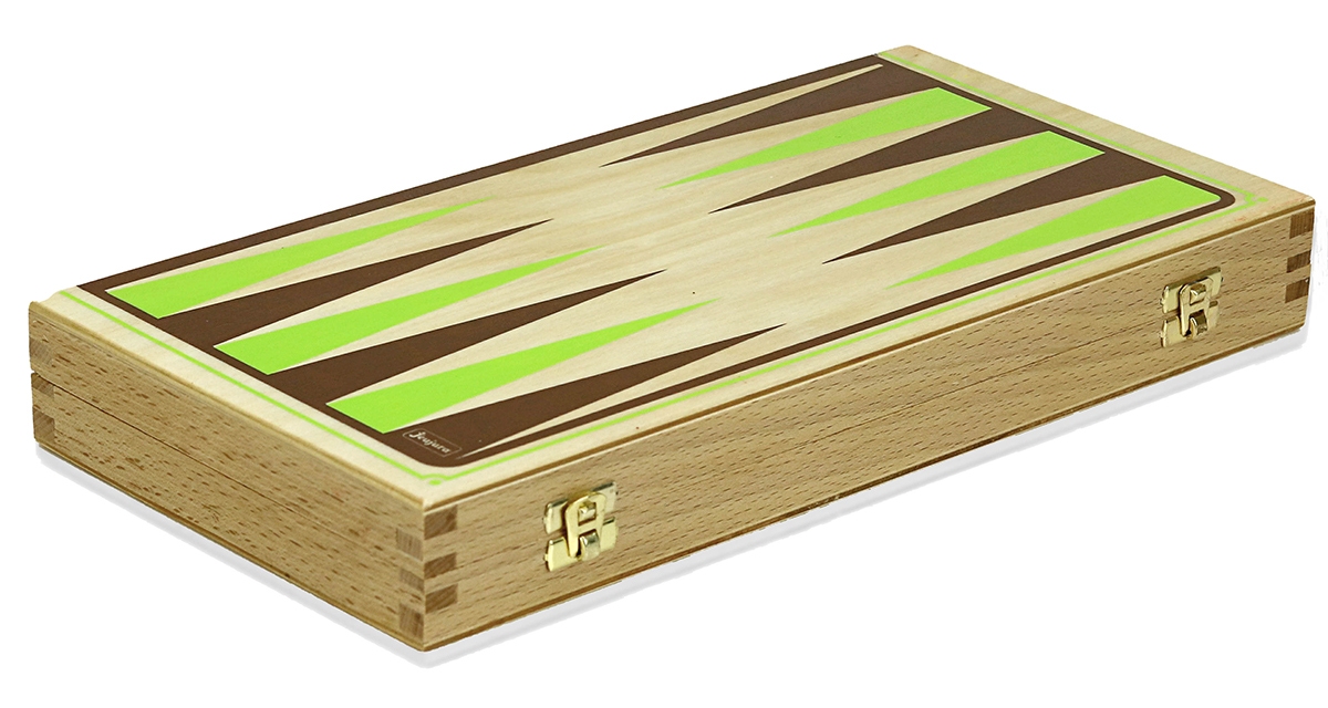 Jeu de backgammon coffret pliant en bois Jeujura