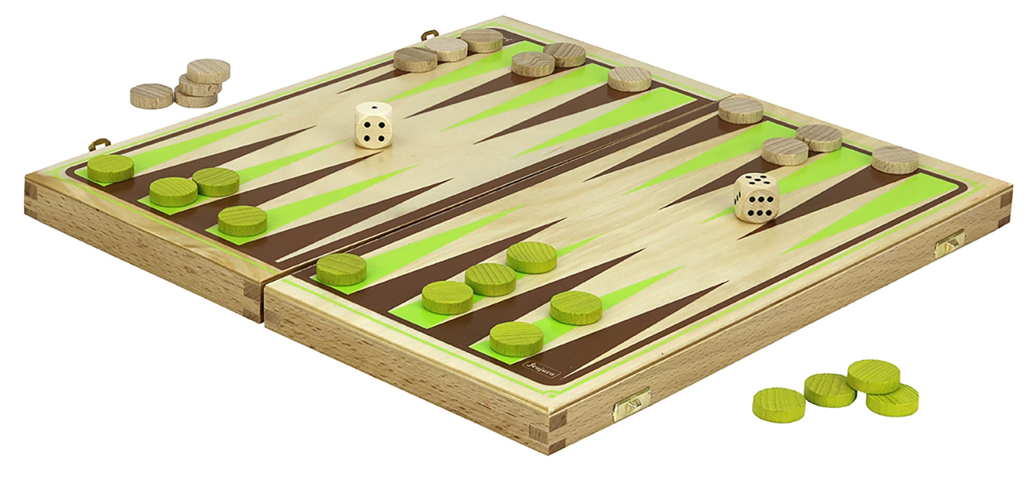 Jeu de backgammon coffret pliant en bois Jeujura