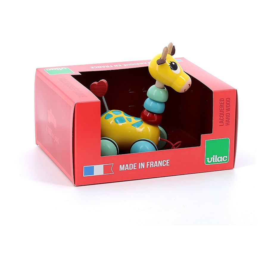 Jouet a tirer flip flap la girafe Vilac