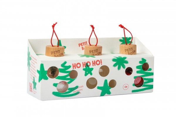 Lot de 3 Boules de Noel sensorielles Petit boum