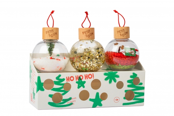 Lot de 3 Boules de Noel sensorielles Petit boum