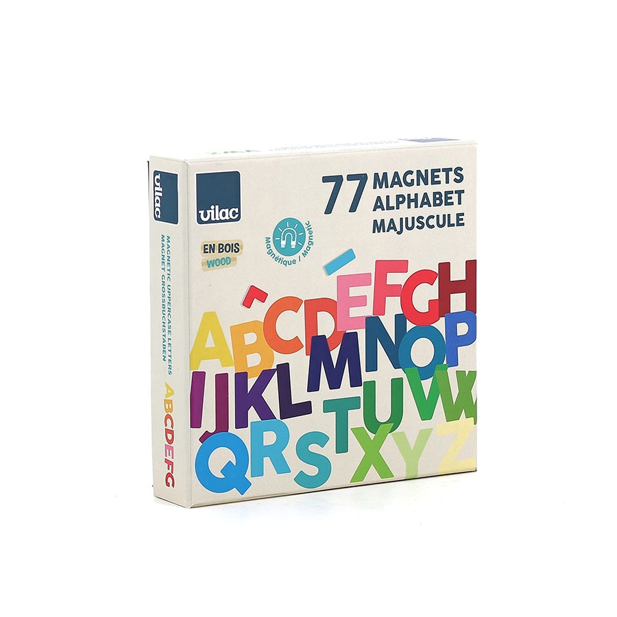 Magnets en bois Alphabet majuscules Vilac