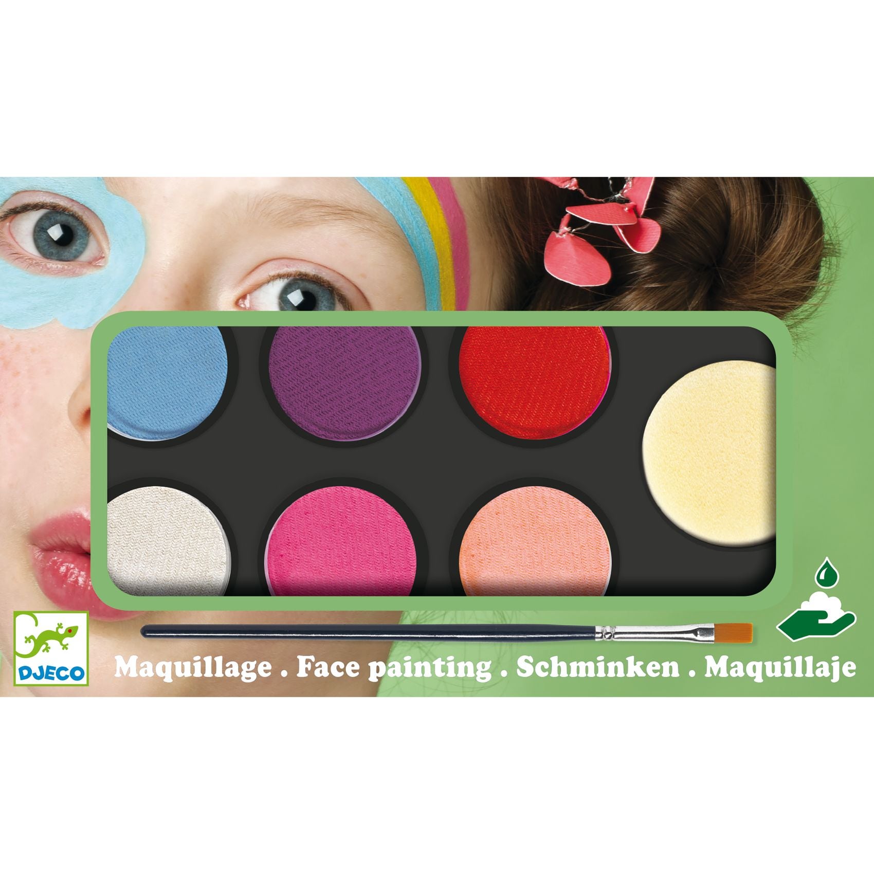Maquillage palette et accessoires 6 couleurs Sweet Djeco