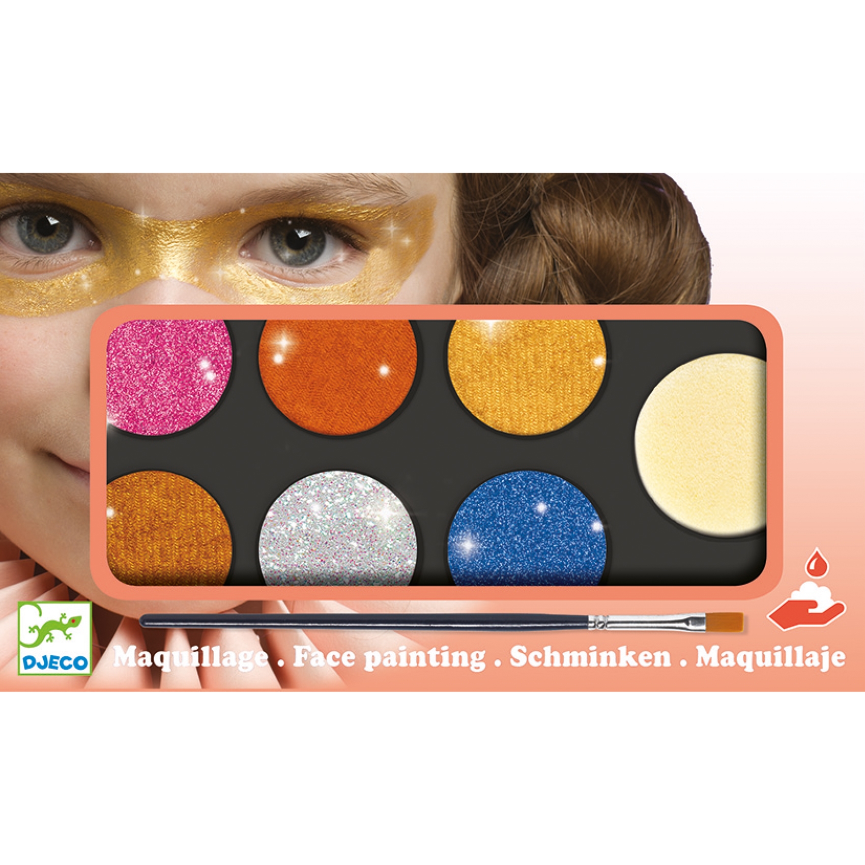 Maquillage palette et accessoires 6 couleurs effet metal Djeco