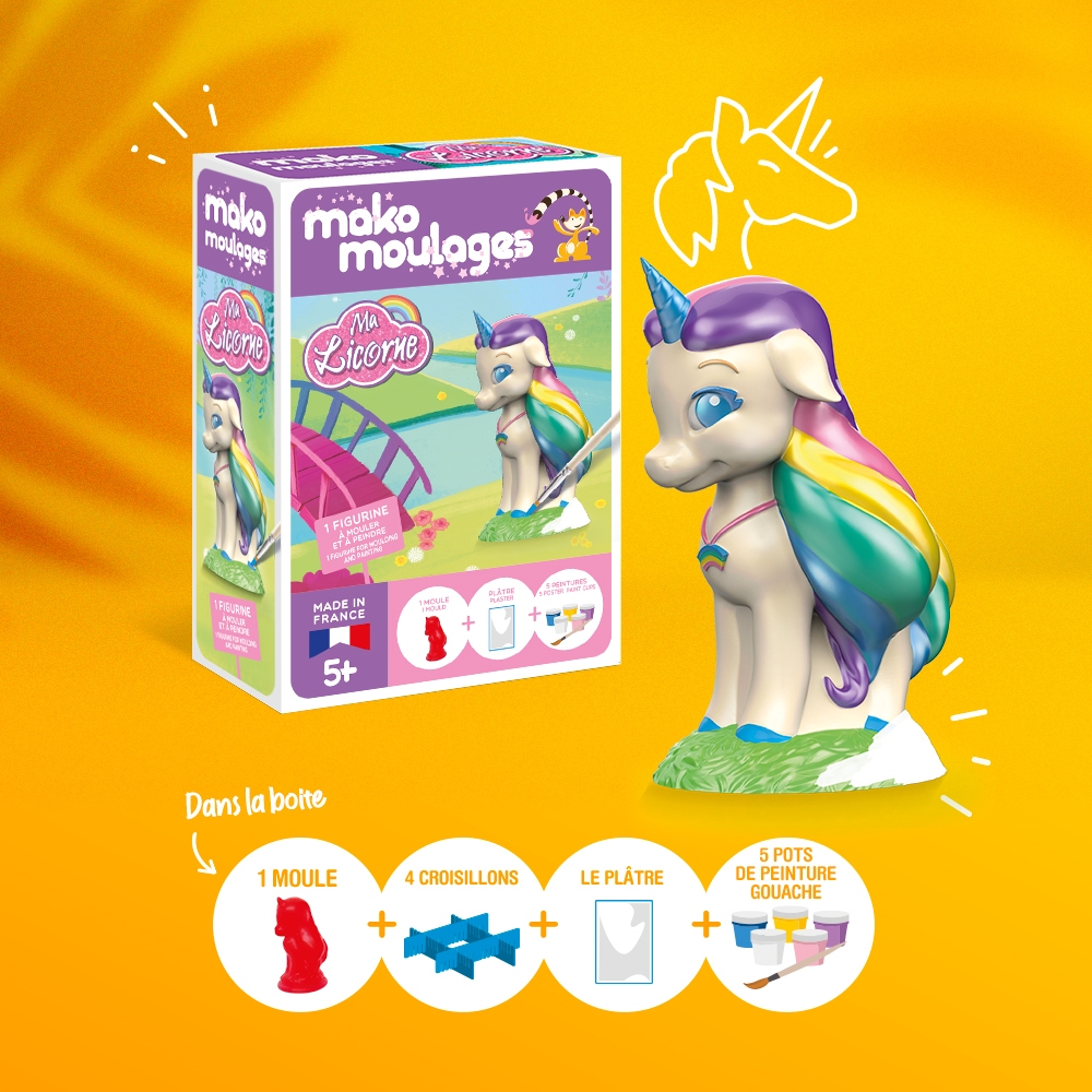 Moulage ma Licorne Arc en Ciel Mako Moulages