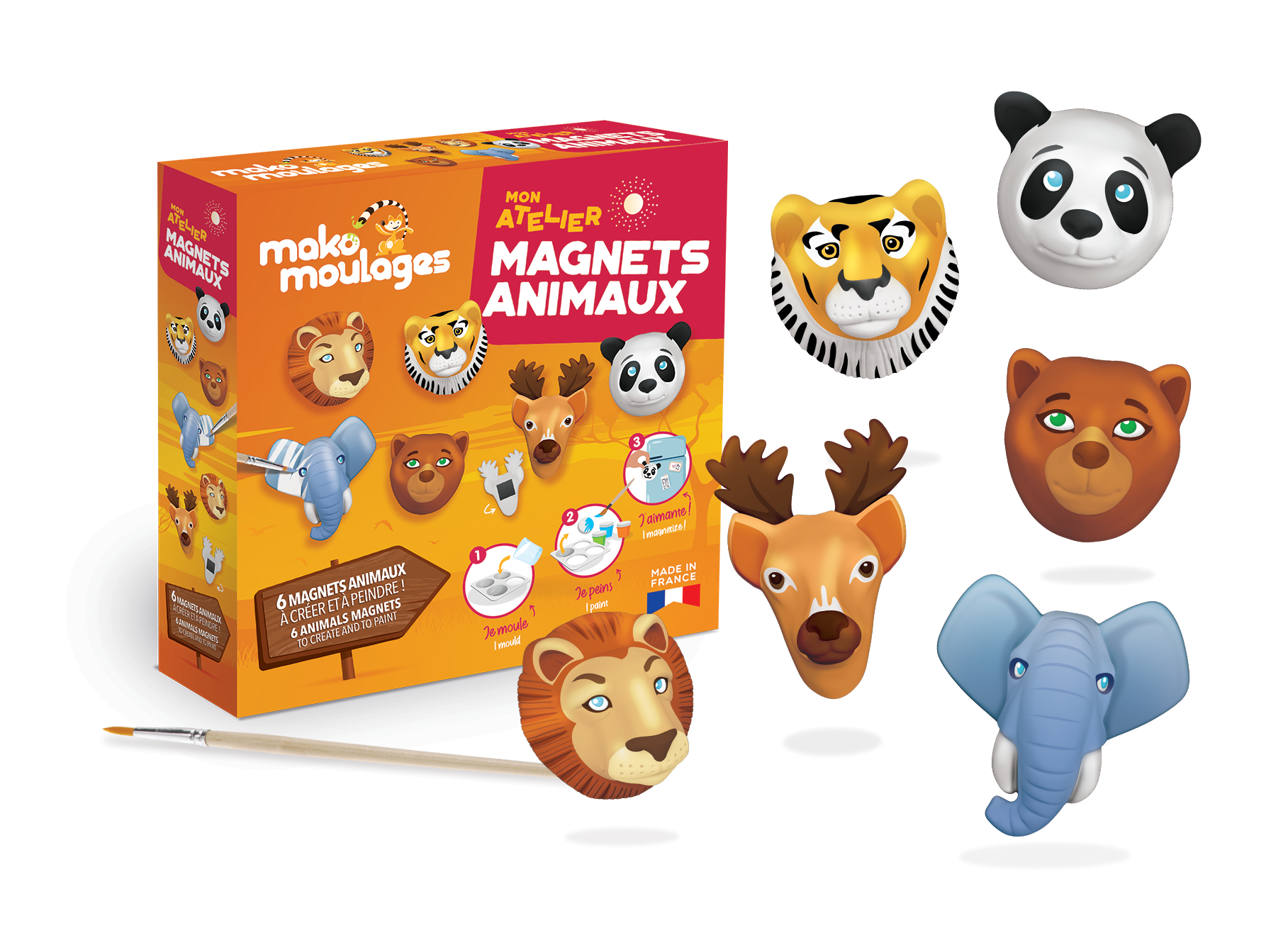 Moulages Atelier magnet Animaux Mako Moulages