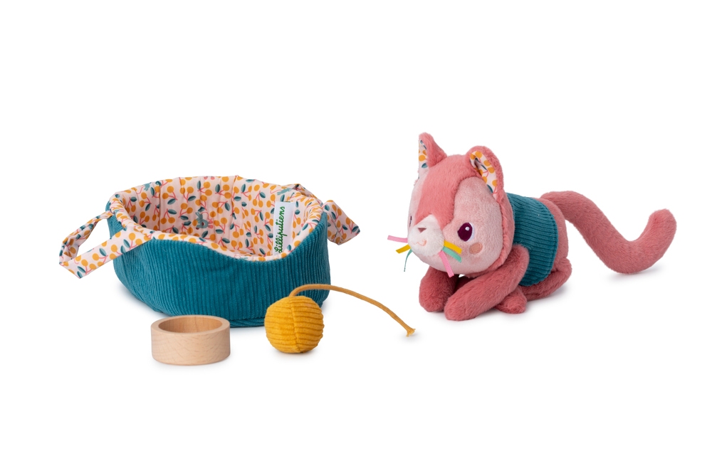 Peluche Jeanne le chat et son panier Lilliputiens