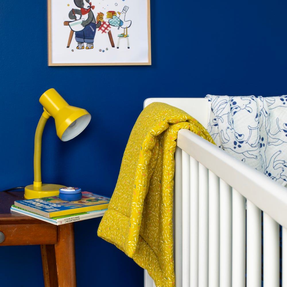 Plaid jaune Puce  Pilou Moulin Roty