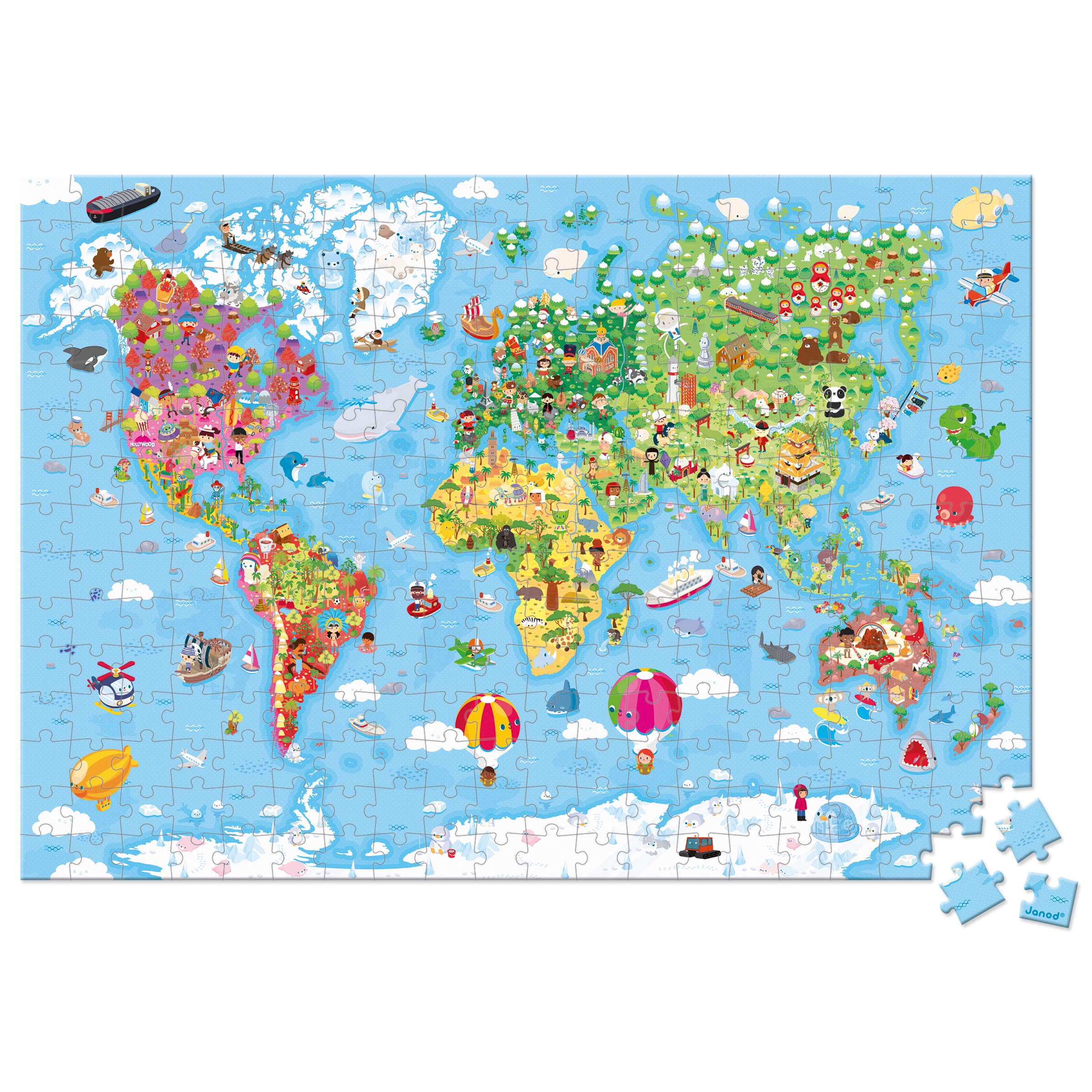 Puzzle Geant du monde 300 pcs Janod