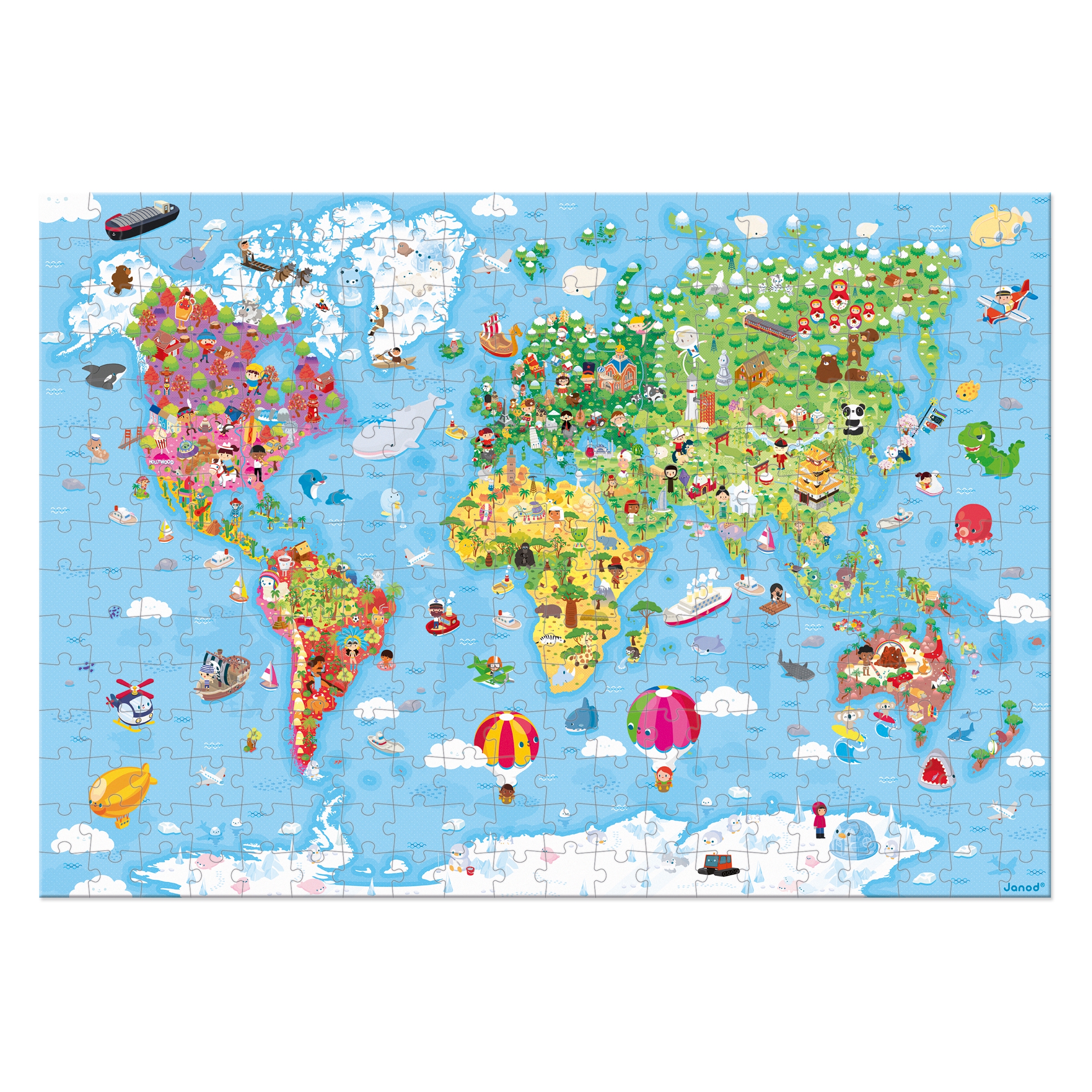 Puzzle Geant du monde 300 pcs Janod