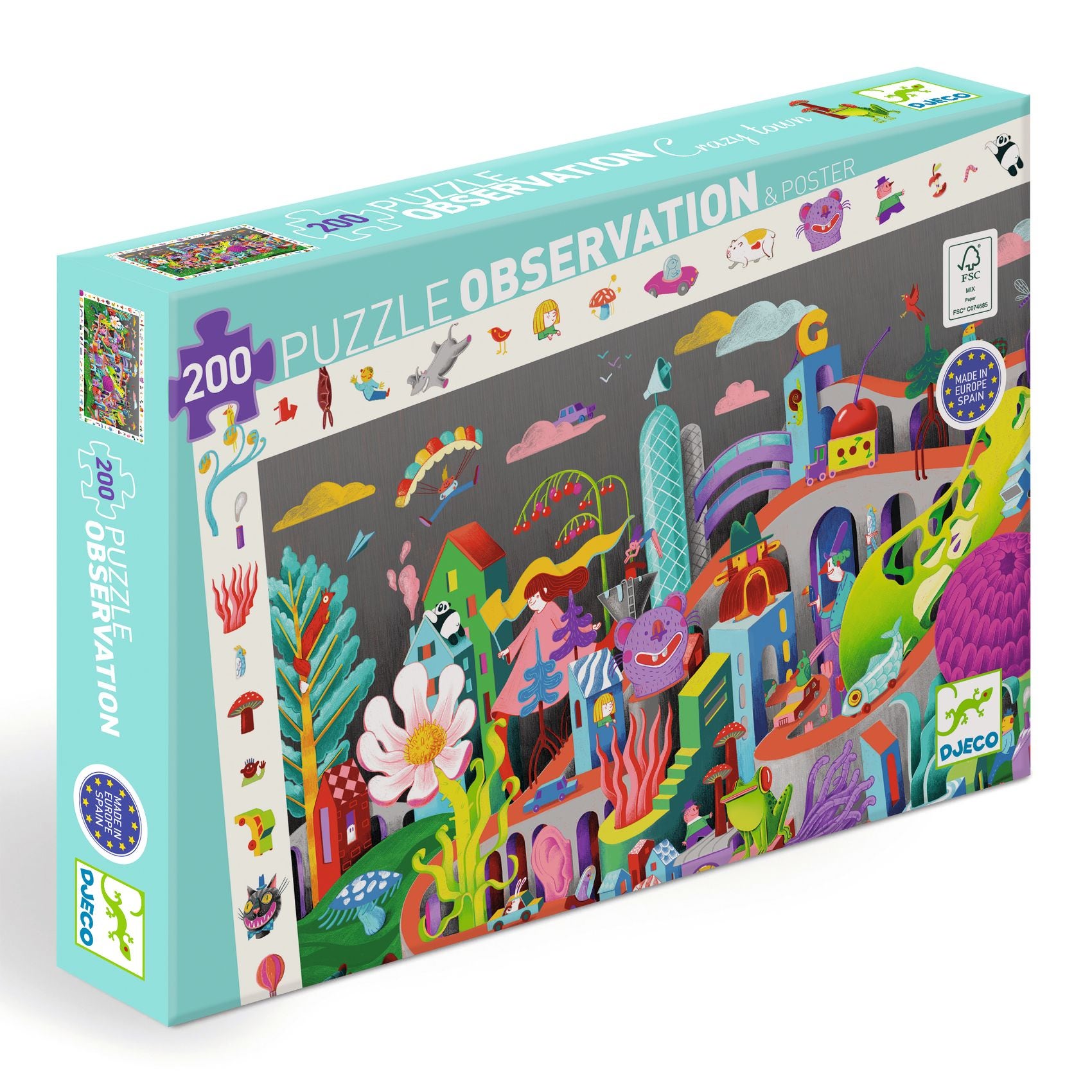Puzzle d'observation Crazy Town 200 pcs Djeco