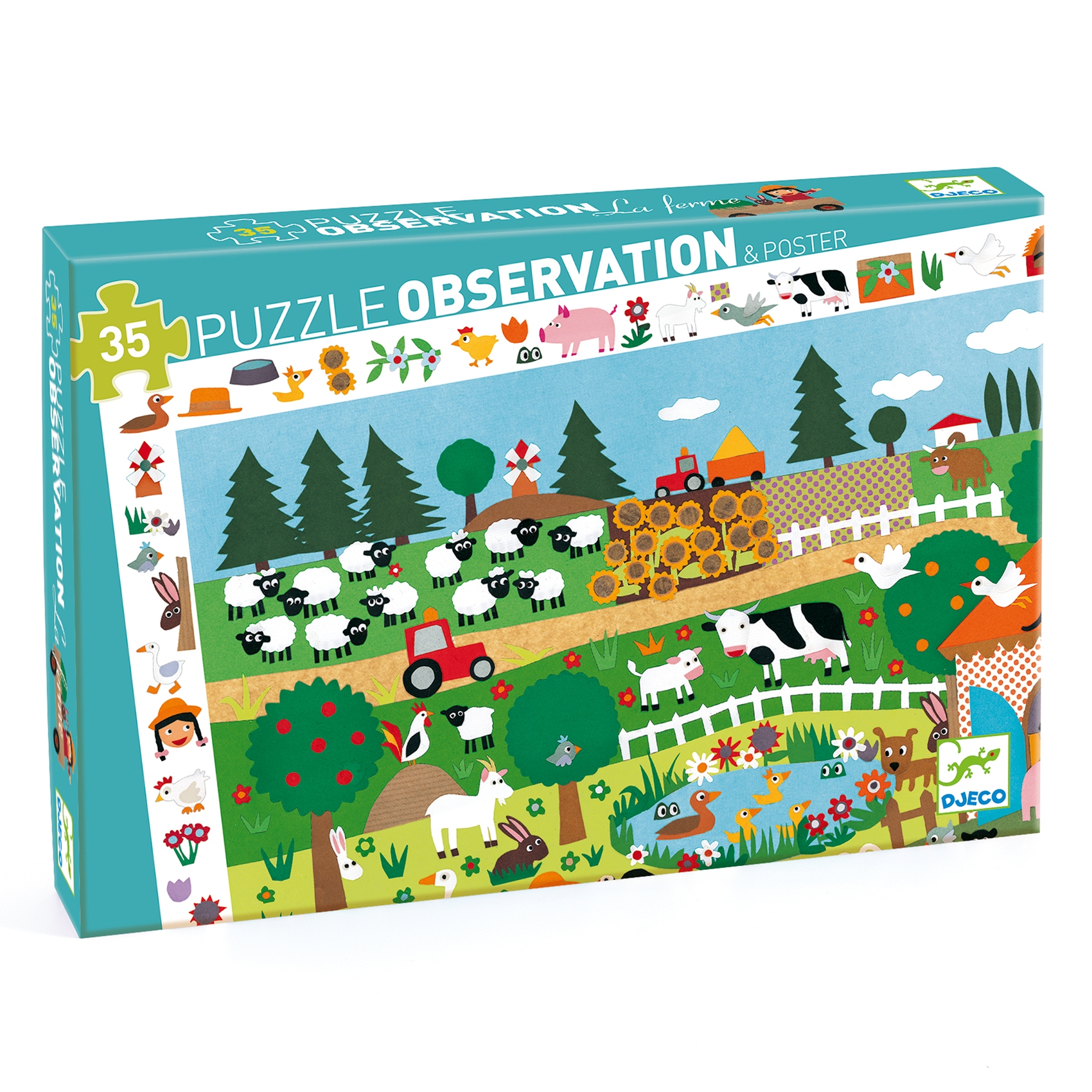 Puzzle d'observation Ferme 35 pcs Djeco