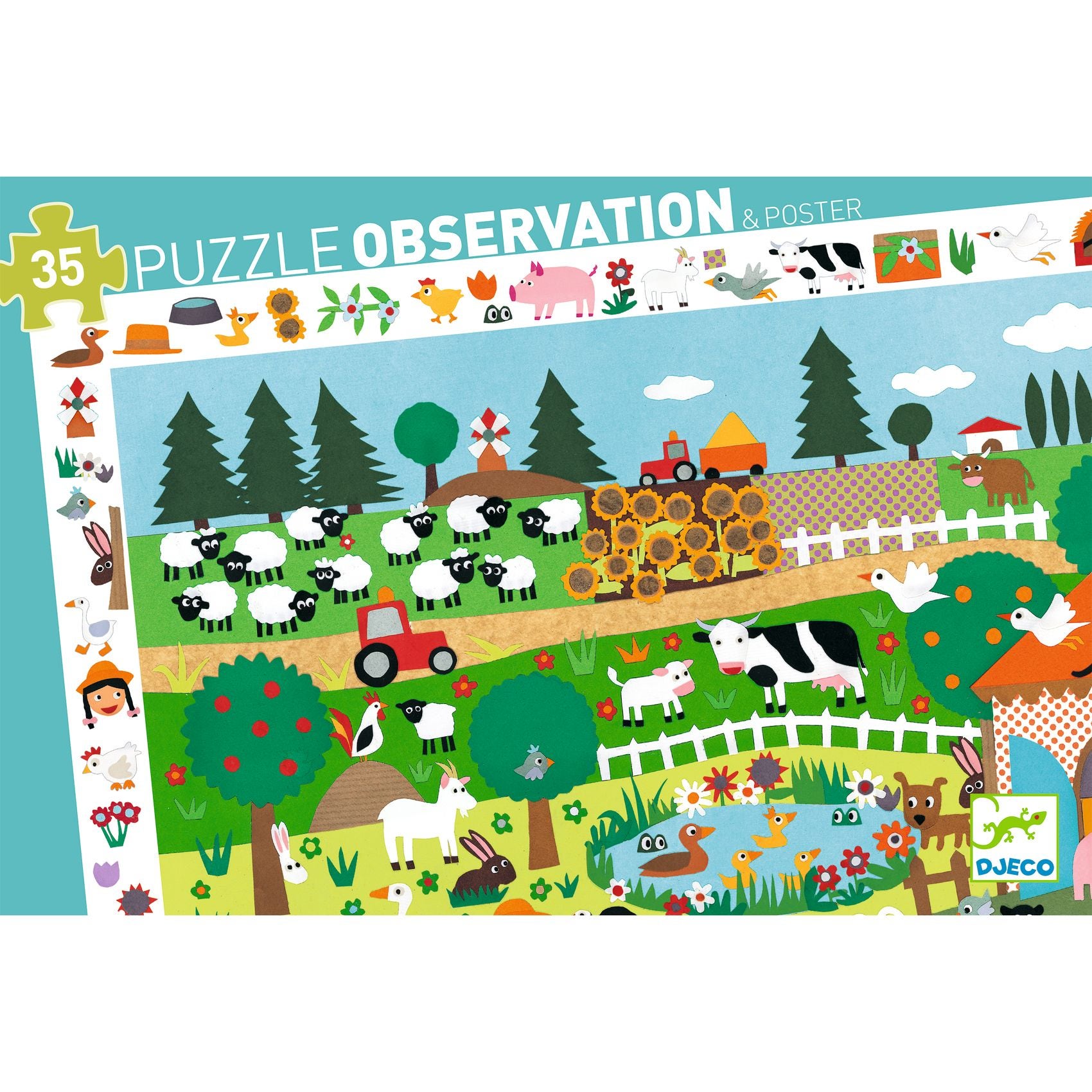 Puzzle d'observation Ferme 35 pcs Djeco