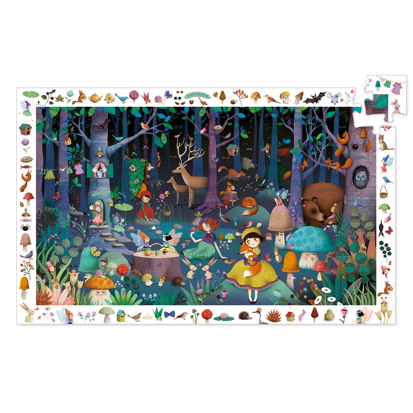 Puzzle d'observation la foret enchantee 100 pcs Djeco