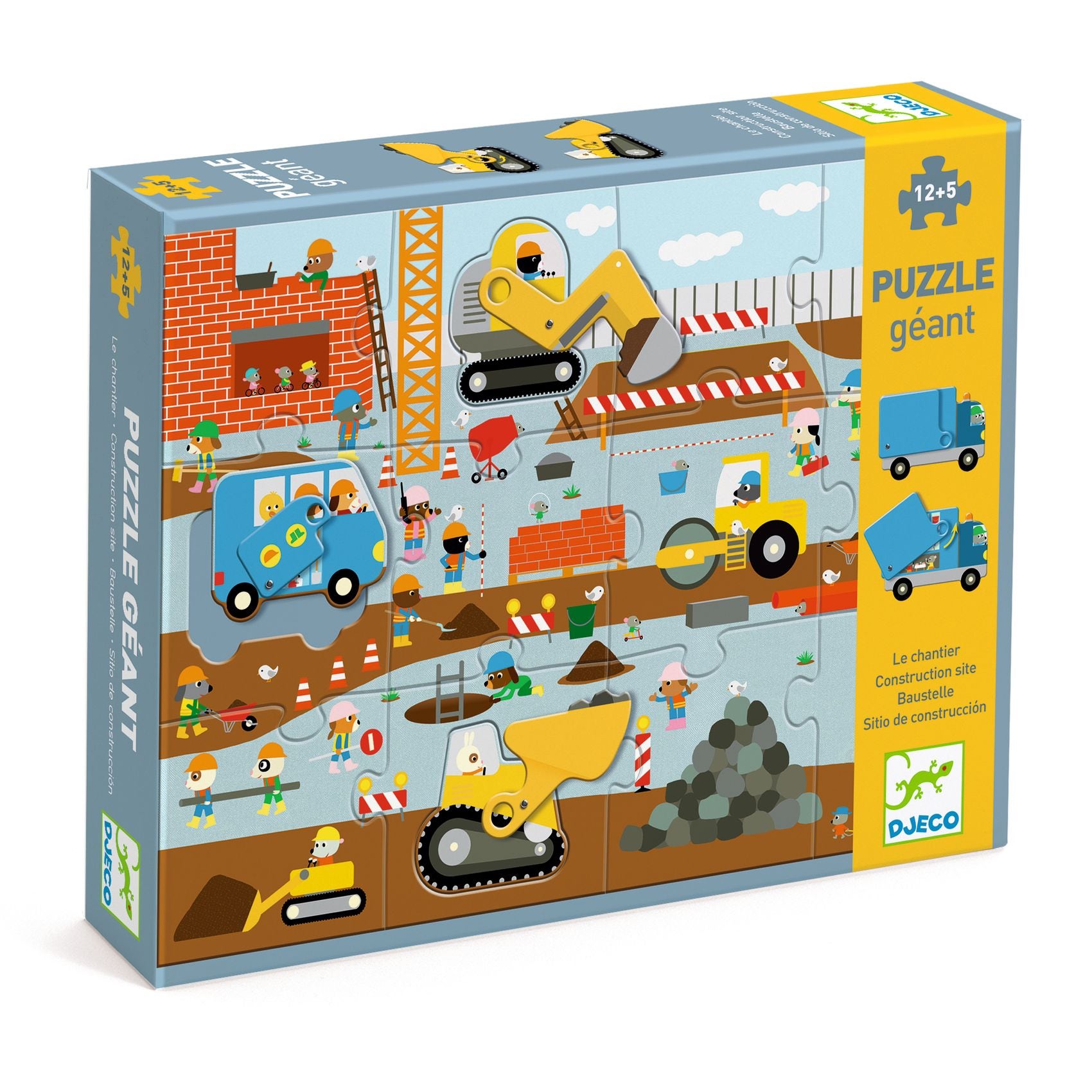 Puzzle geant le Chantier 12 pcs Djeco