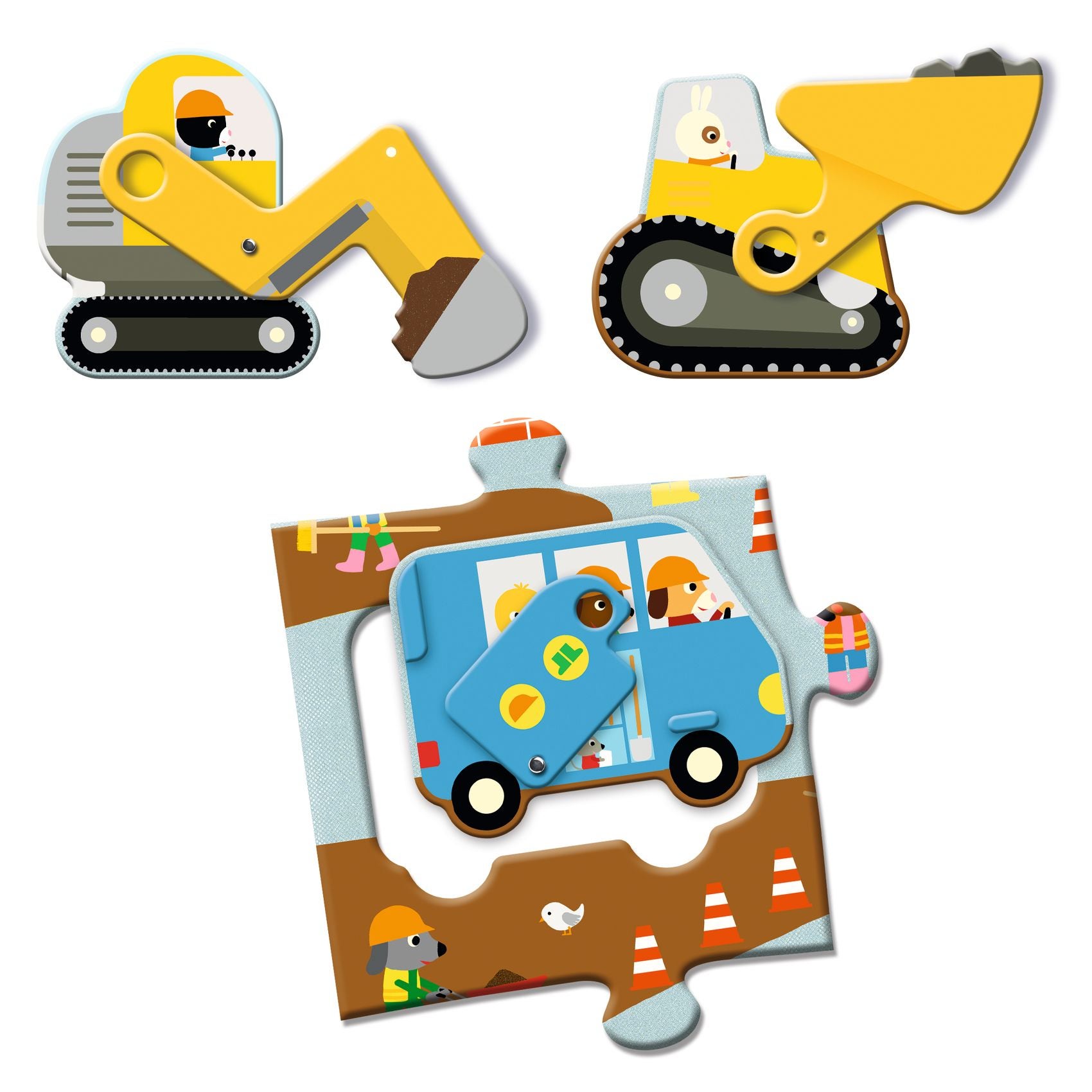 Puzzle geant le Chantier 12 pcs Djeco