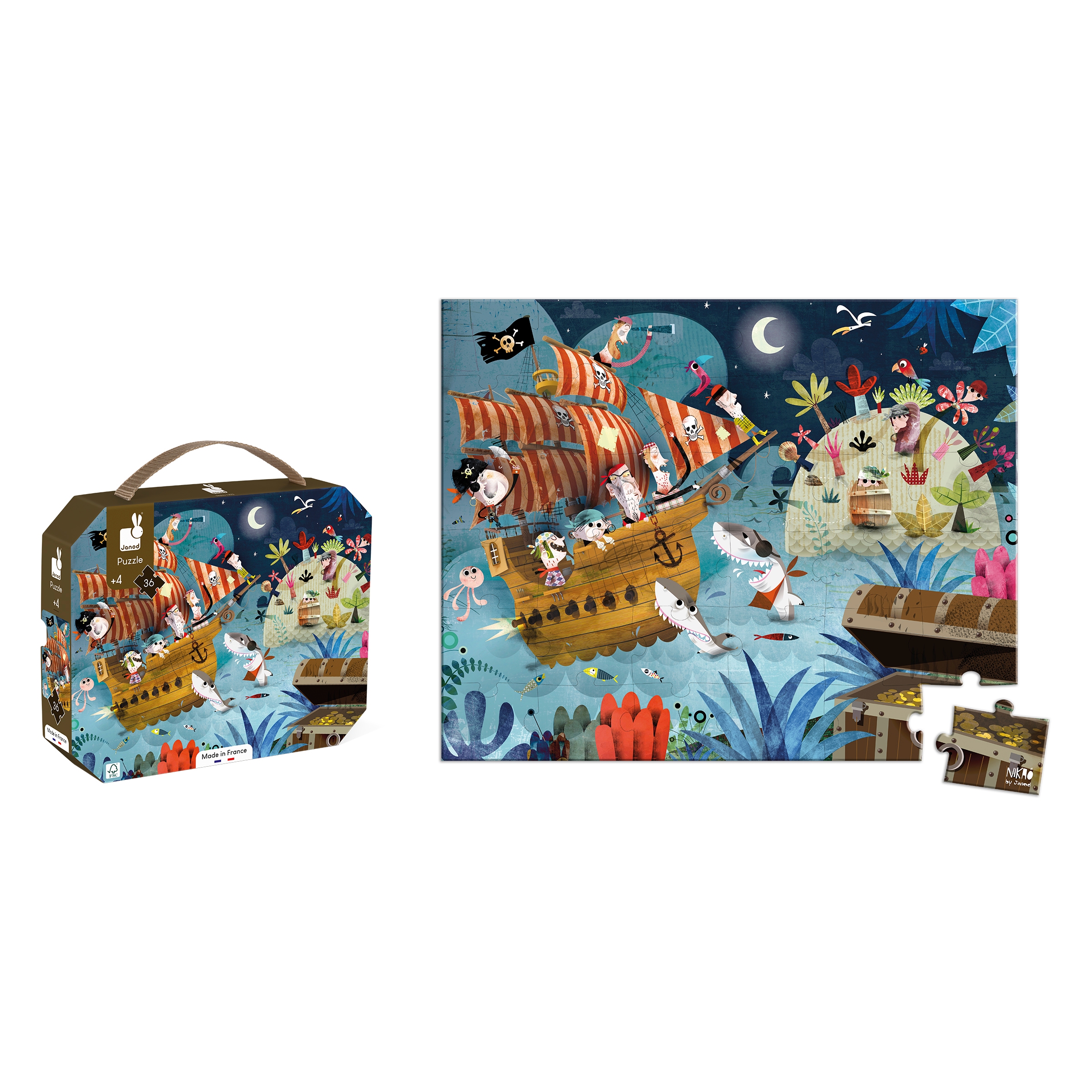 Puzzle la Chasse au Tresor 36 pcs Janod