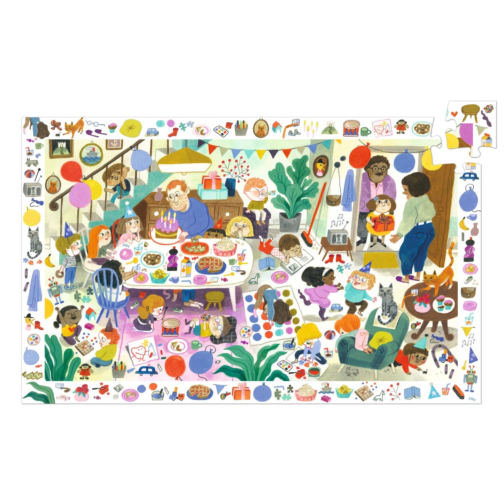 Puzzle observation La fete d'anniversaire Djeco