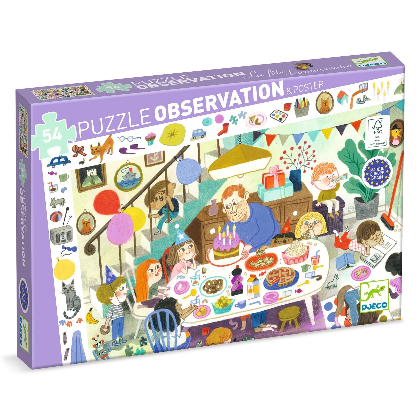Puzzle observation La fete d'anniversaire Djeco