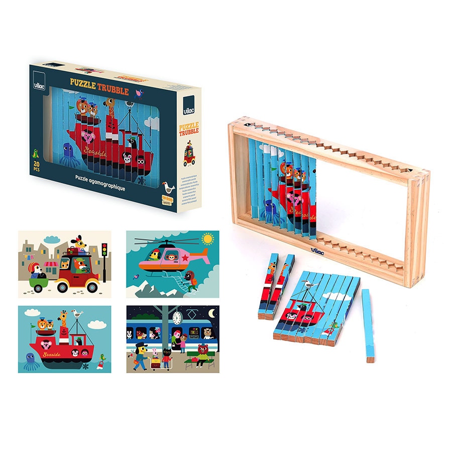 Puzzle trubble Les transports Vilac