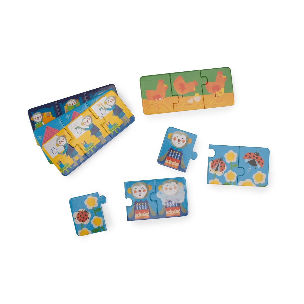 Puzzles histoires 30 pieces Les Popipop Moulin Roty