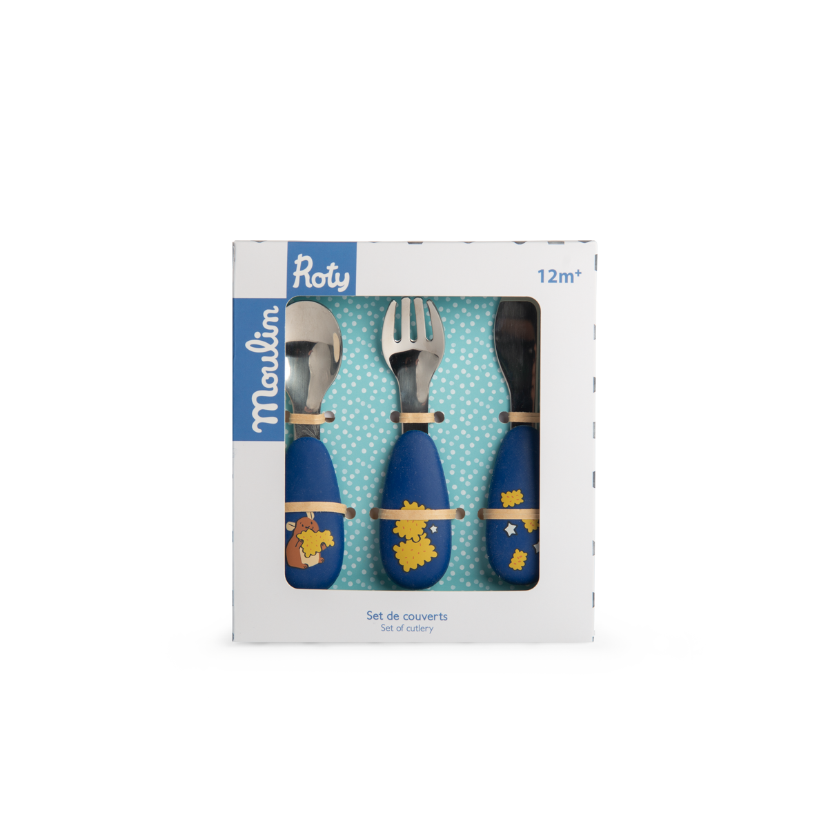 Set couverts silicone Puce  Pilou Moulin Roty