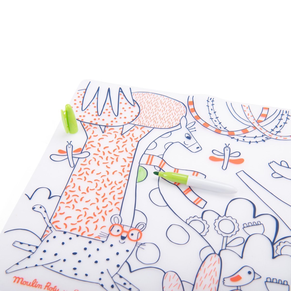 Set en silicone a colorier  5 feutres Les Toupitis Moulin Roty