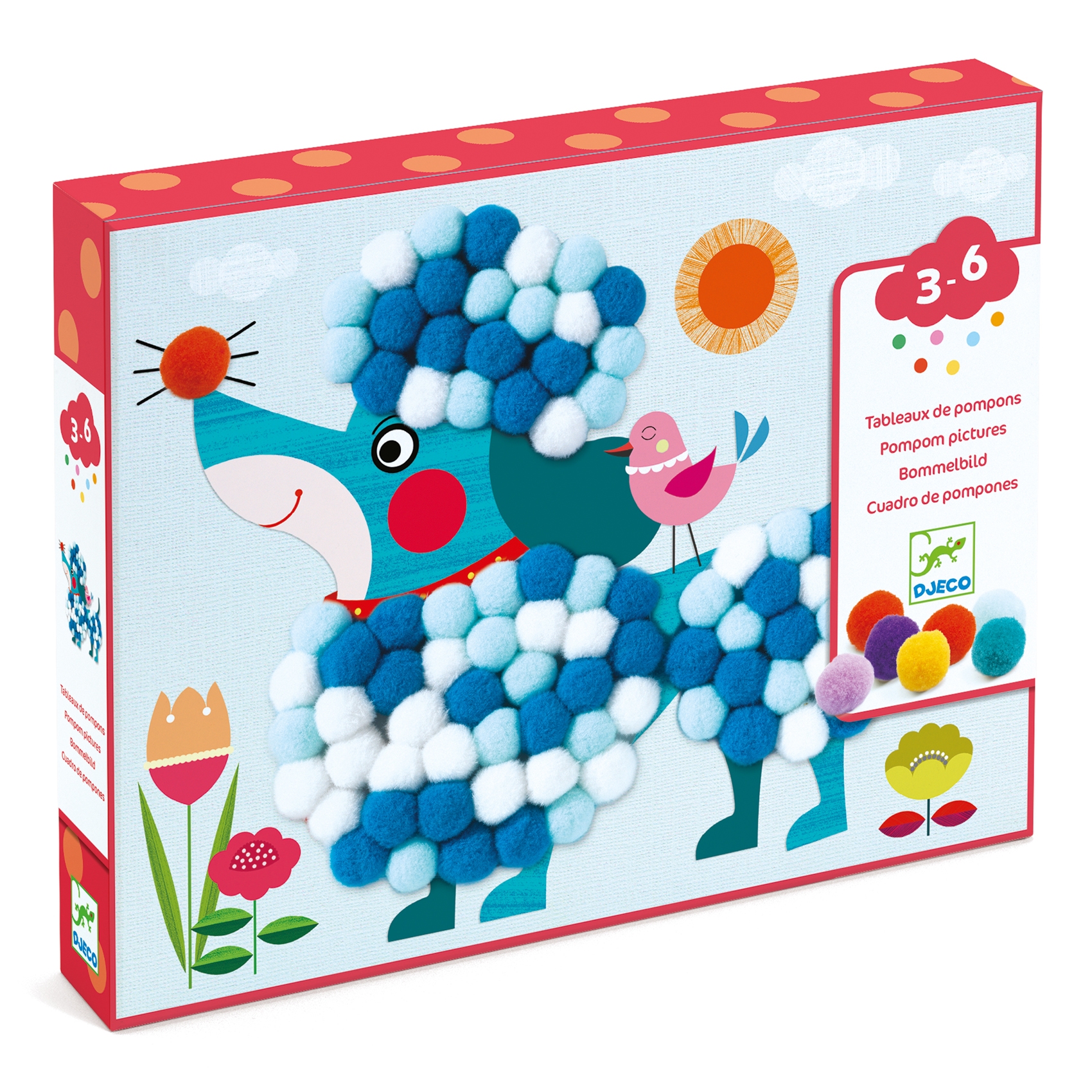 Tableaux de pompons des chiens a caresser Djeco