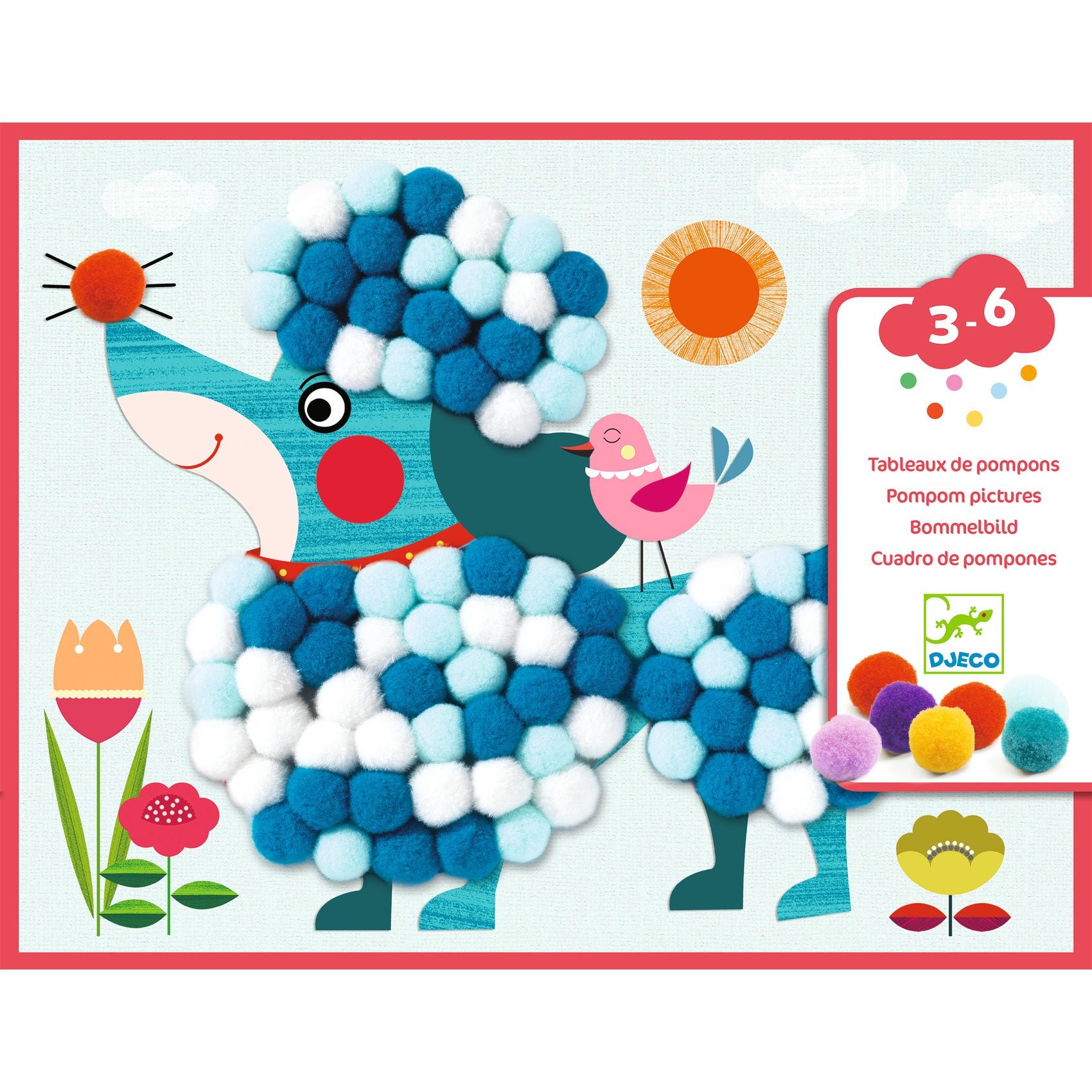 Tableaux de pompons des chiens a caresser Djeco