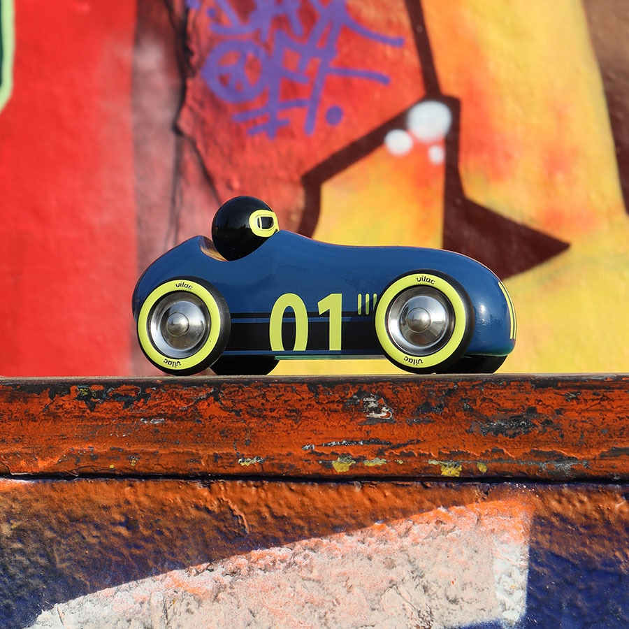 Voiture Old sport compet bleue nuit Vilac