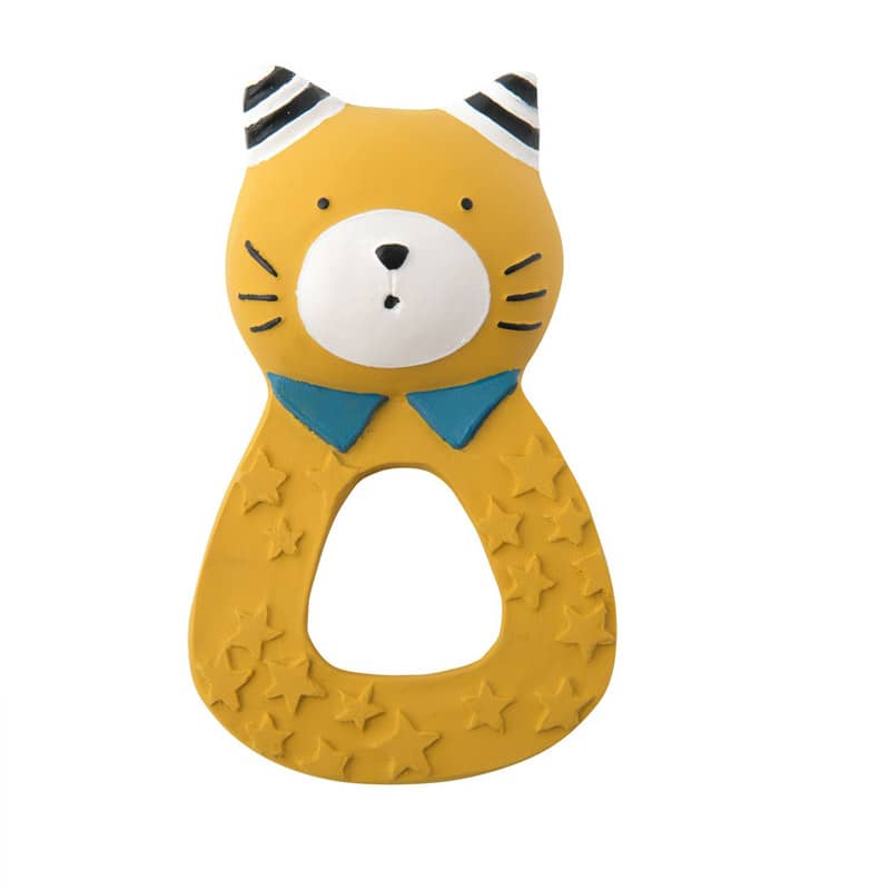 Anello di dentizione Gatto ocra Les Moustaches Moulin Roty