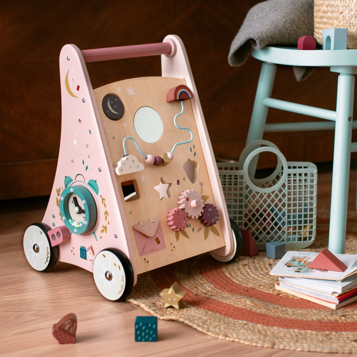 Chariot de marche d'activités Après la pluie Moulin Roty