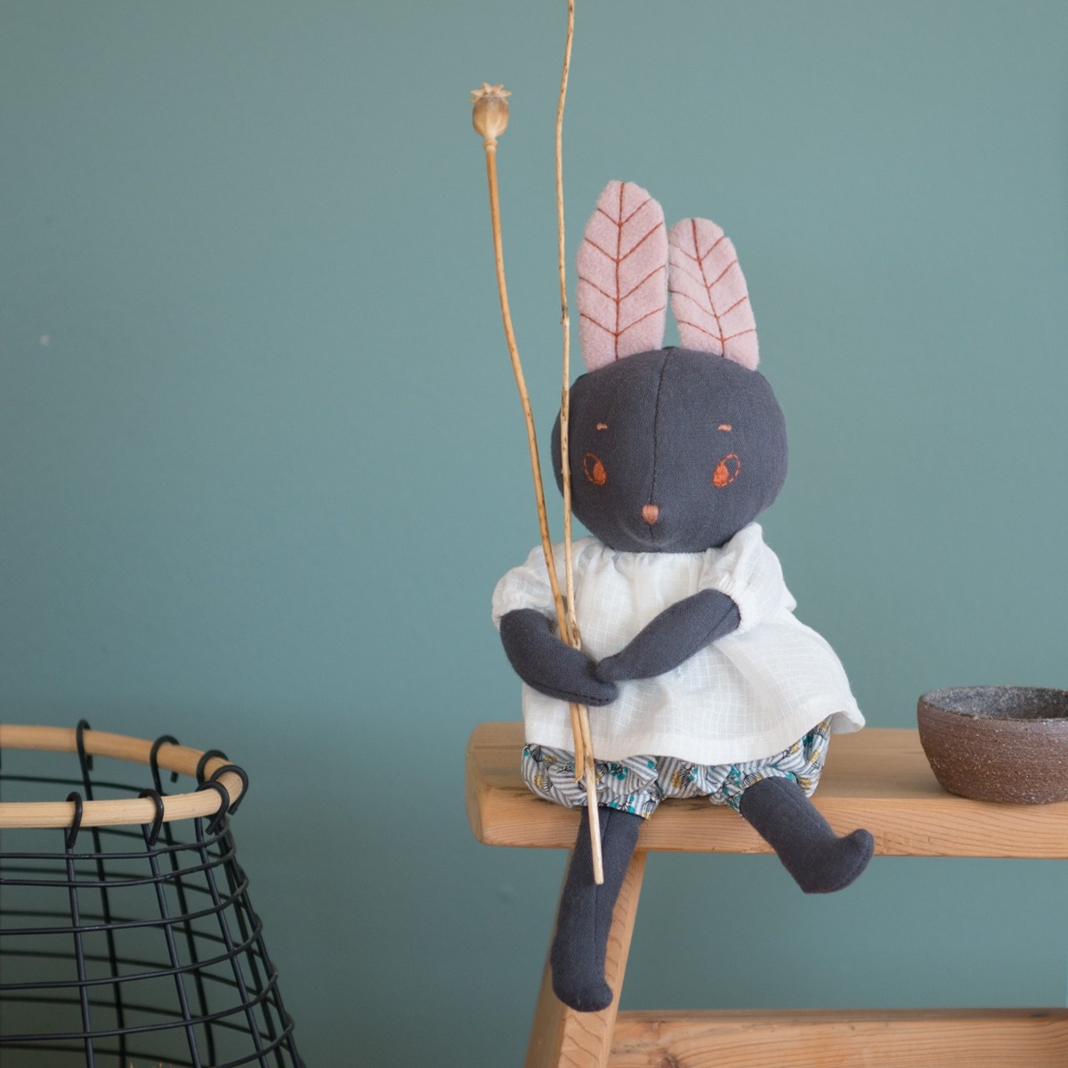 Peluche lapin Lune Apres la pluie Moulin Roty