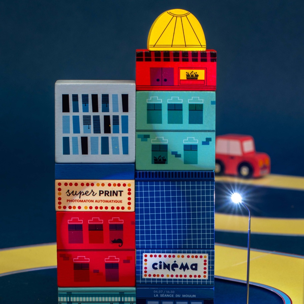 Blocs de construction ville 51 pieces Avenue du Moulin Moulin Roty