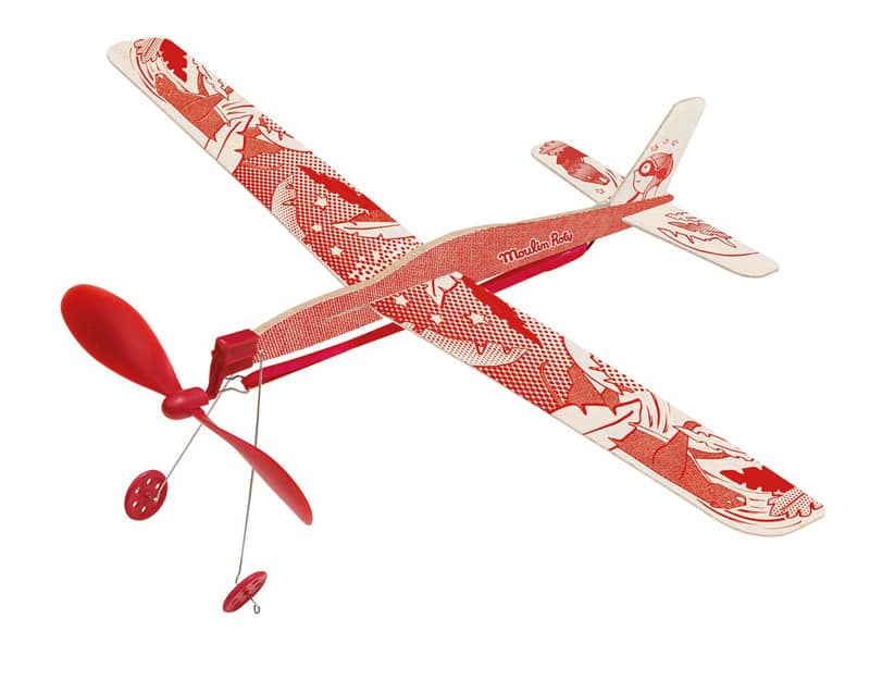 Avion rouge à élastique Les Petites Merveilles Moulin Roty