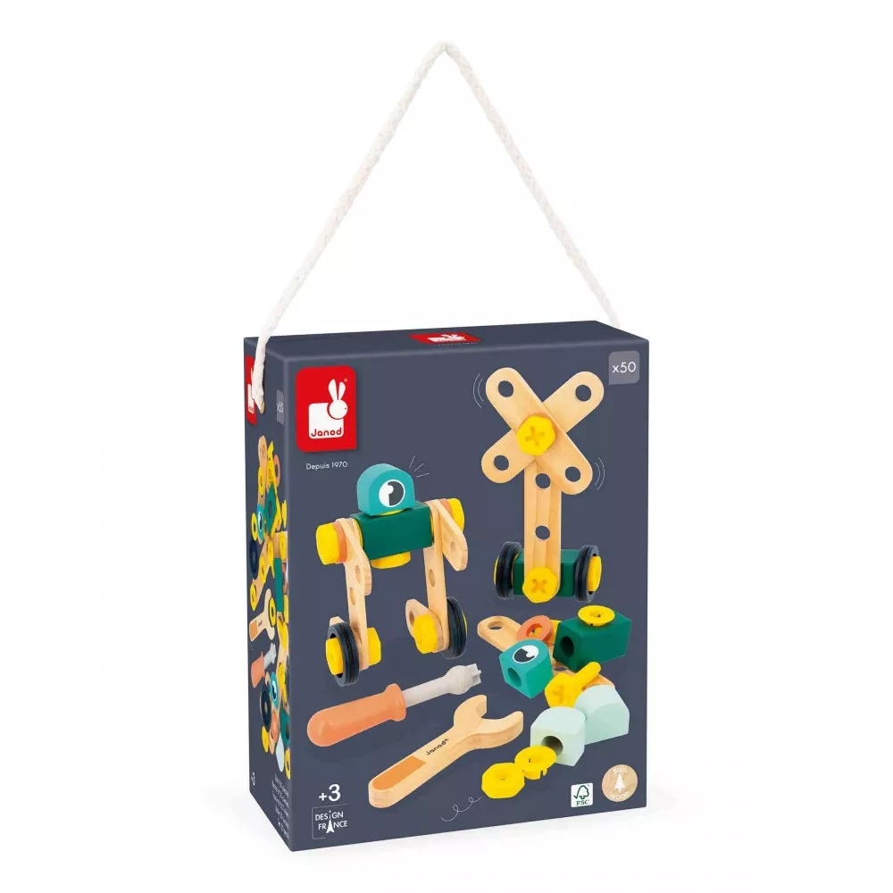 Coffret construction 50 pcs Brico'kids Janod