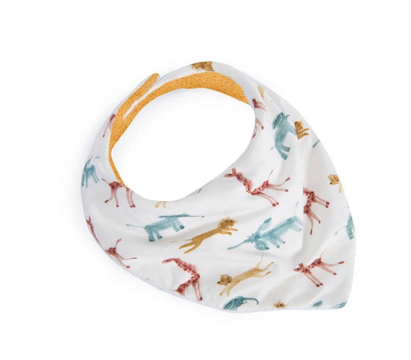 Bavoir bandana jaune Sous mon baobab Moulin Roty