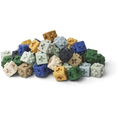 Blocs de consruction en silicone bleus lot de 50 Liewood