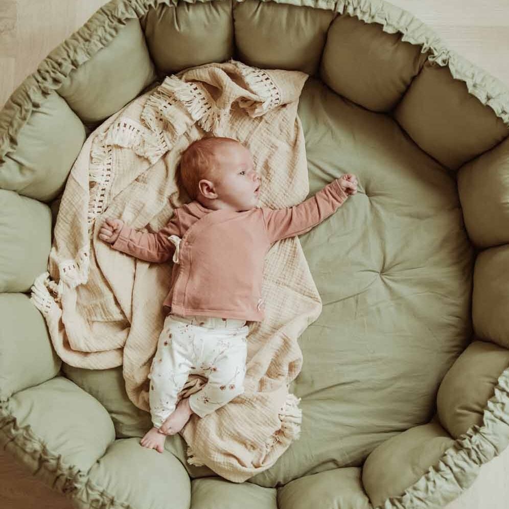 Tapis de jeu Ã  bords relevables 2 en 1 Bloom vert Play and Go