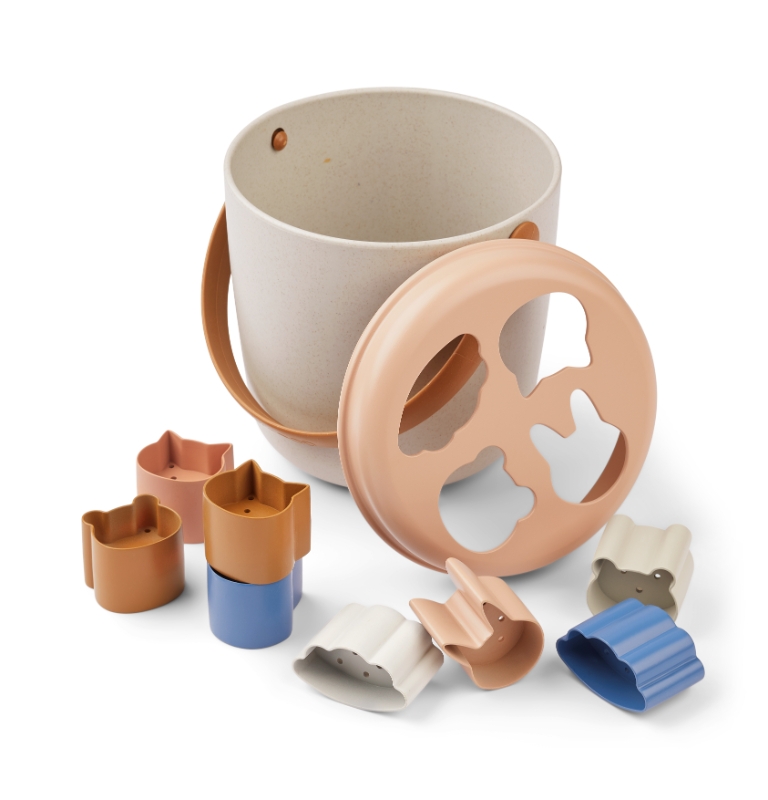 Boite a formes seau de plage rose Jorn Liewood